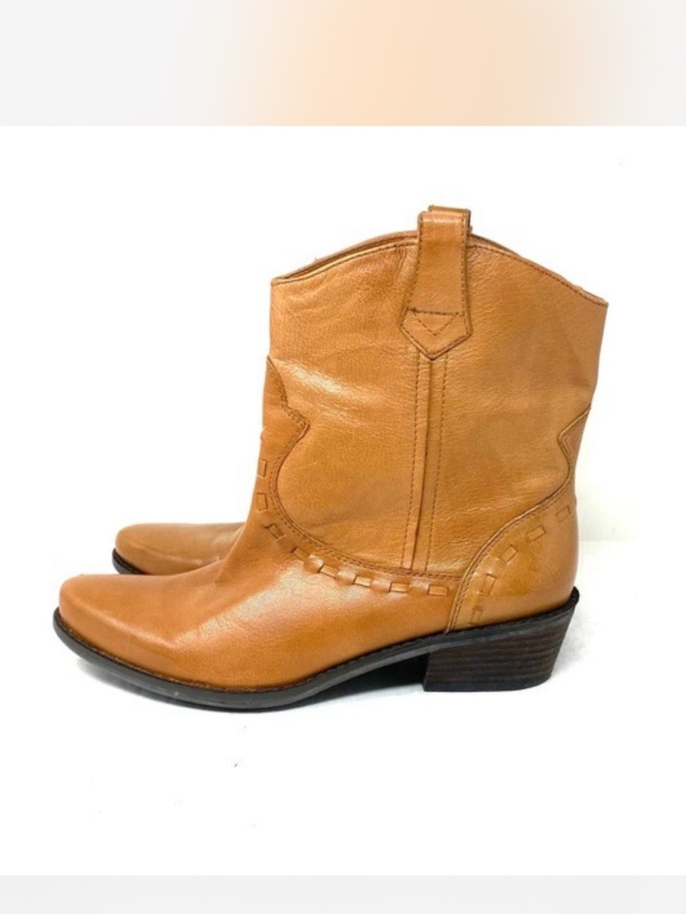 Franco Sarto cognac leather Window western boots Women's size 7